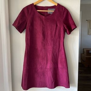 Maroon Suede Shift Dress